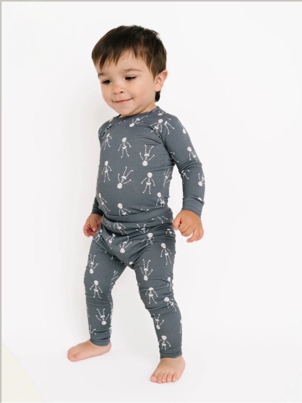 LITTLE ONE SHOP Skeleton Squad Halloween Bamboo Pajama Set - 2T